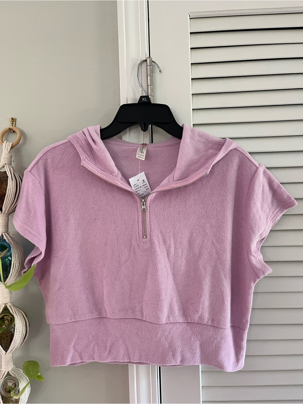 La Hearts Lavender Half-Zip Terry Hoodie